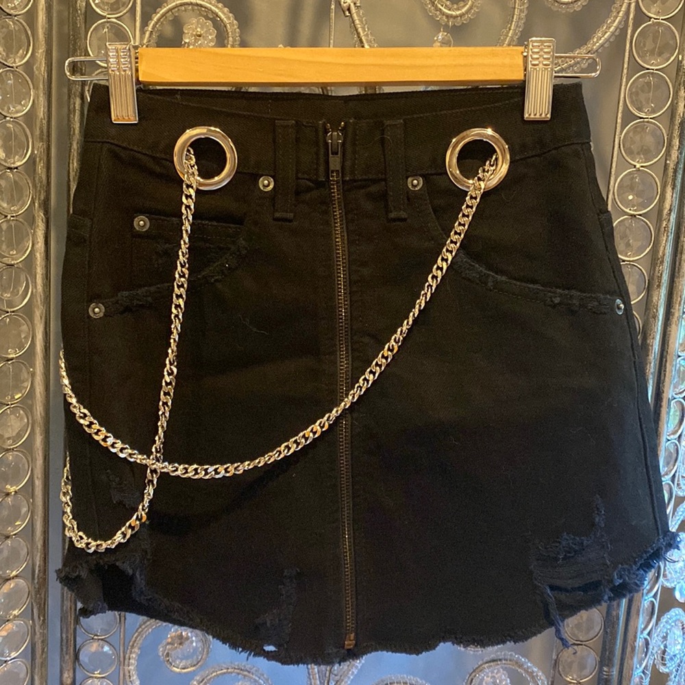 Black mini skirt